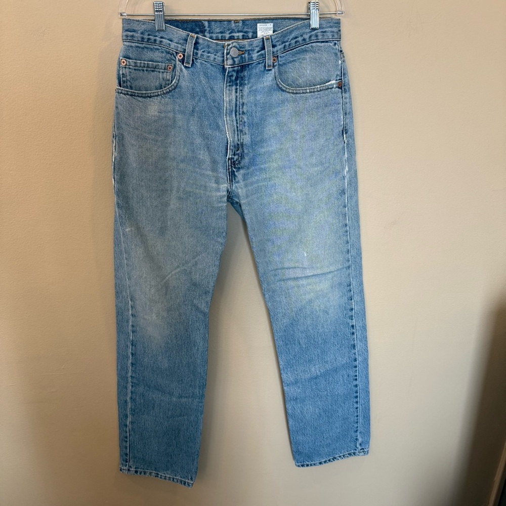Levi’s 505 Jeans Men’s 34x30 Straight Leg Y2K 2000s Medium Wash Zip Fly Distress